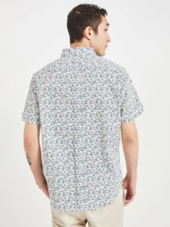 Oved Casual Shirts Floral Print Short Sleeve Shirt - Deep Dive