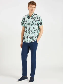 Oved Large Floral Print Short Sleeve Shirt Casual Shirts