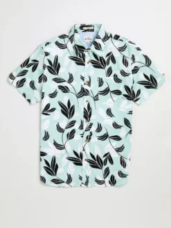Oved Large Floral Print Short Sleeve Shirt Casual Shirts