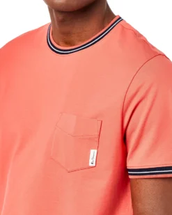 Oved Supima Cotton Pocket T-Shirt - Salmon