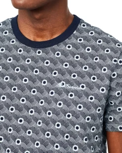 Oved Circle-Print Crew T-Shirt - Navy Blazer Loungewear