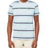 Oved Collegiate Stripe Crew T-Shirt - Light Blue Loungewear 1 Oved Collegiate Stripe Crew T-Shirt - Light Blue Loungewear
