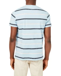 Oved Collegiate Stripe Crew T-Shirt - Light Blue Loungewear