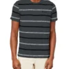 Oved Collegiate Stripe Crew T-Shirt - Charcoal Heather