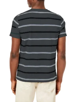 Oved Collegiate Stripe Crew T-Shirt - Charcoal Heather