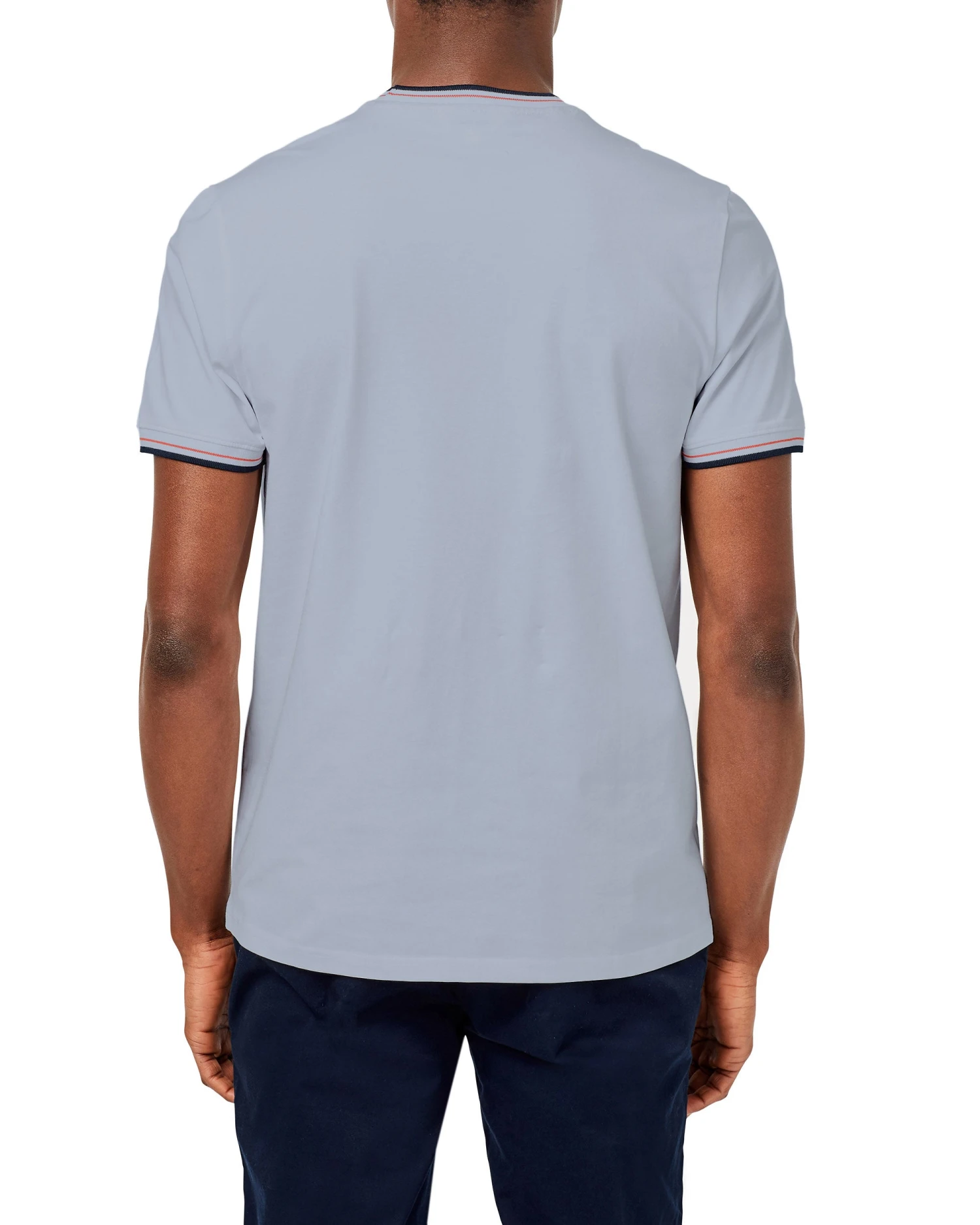 Oved Supima Chest-Stripe Crew T-Shirt - Light Blue 4 Oved Supima Chest-Stripe Crew T-Shirt - Light Blue