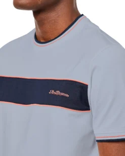 Oved Supima Chest-Stripe Crew T-Shirt - Light Blue 8 Oved Supima Chest-Stripe Crew T-Shirt - Light Blue