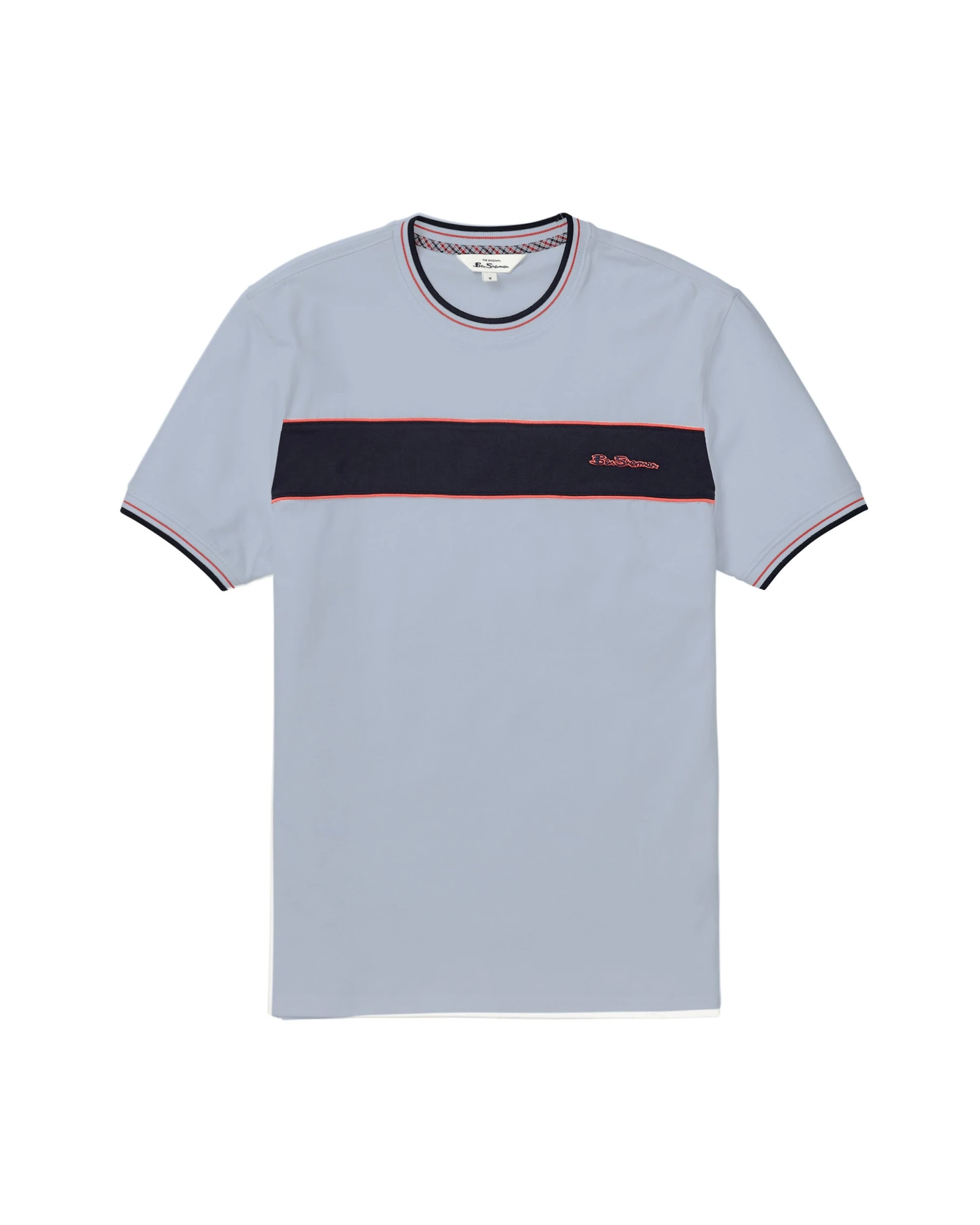Oved Supima Chest-Stripe Crew T-Shirt - Light Blue 6 Oved Supima Chest-Stripe Crew T-Shirt - Light Blue