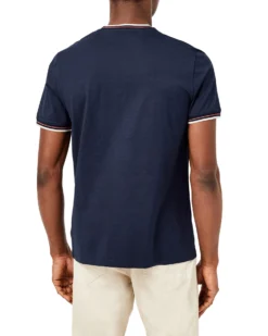 Oved Supima Chest-Stripe Crew T-Shirt - Navy Blazer T-Shirts