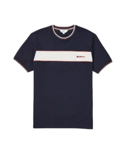 Oved Supima Chest-Stripe Crew T-Shirt - Navy Blazer T-Shirts