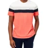 Oved Supima Color-Block Crew T-Shirt - Salmon