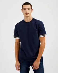 Oved T-Shirts Collegiate Ringer Tee - Navy Blazer