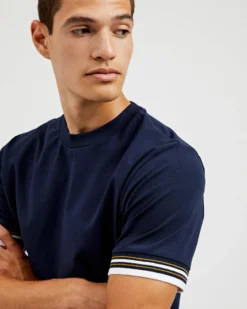 Oved T-Shirts Collegiate Ringer Tee - Navy Blazer