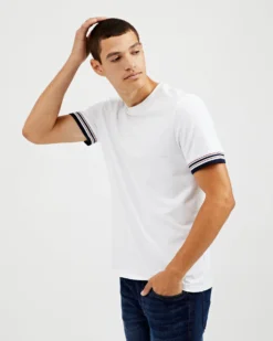 Oved Collegiate Ringer Tee - Bright White