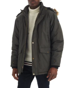 Hawke Men's Heavy Snorkel Coat With Faux Fur Hood - Olive Coats