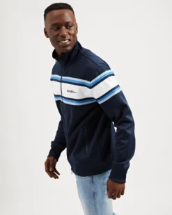 Oved Hombre Chest-Stripe Track Jacket - Navy Blazer