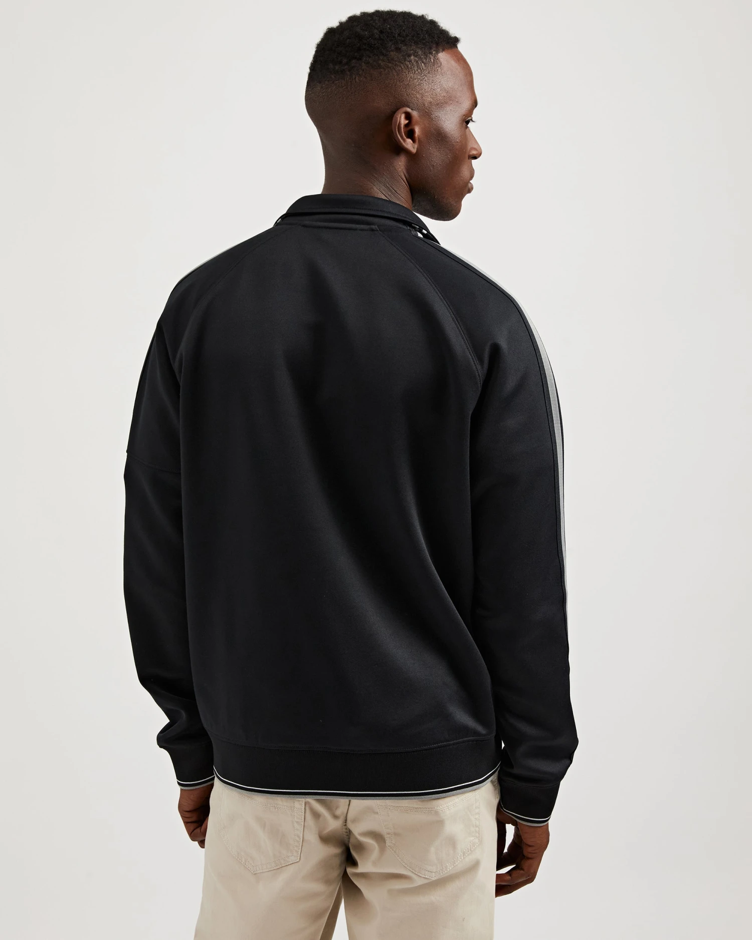 Oved Asymmetrical Striped-Sleeve Track Jacket - Black Loungewear 5 Oved Asymmetrical Striped-Sleeve Track Jacket - Black Loungewear