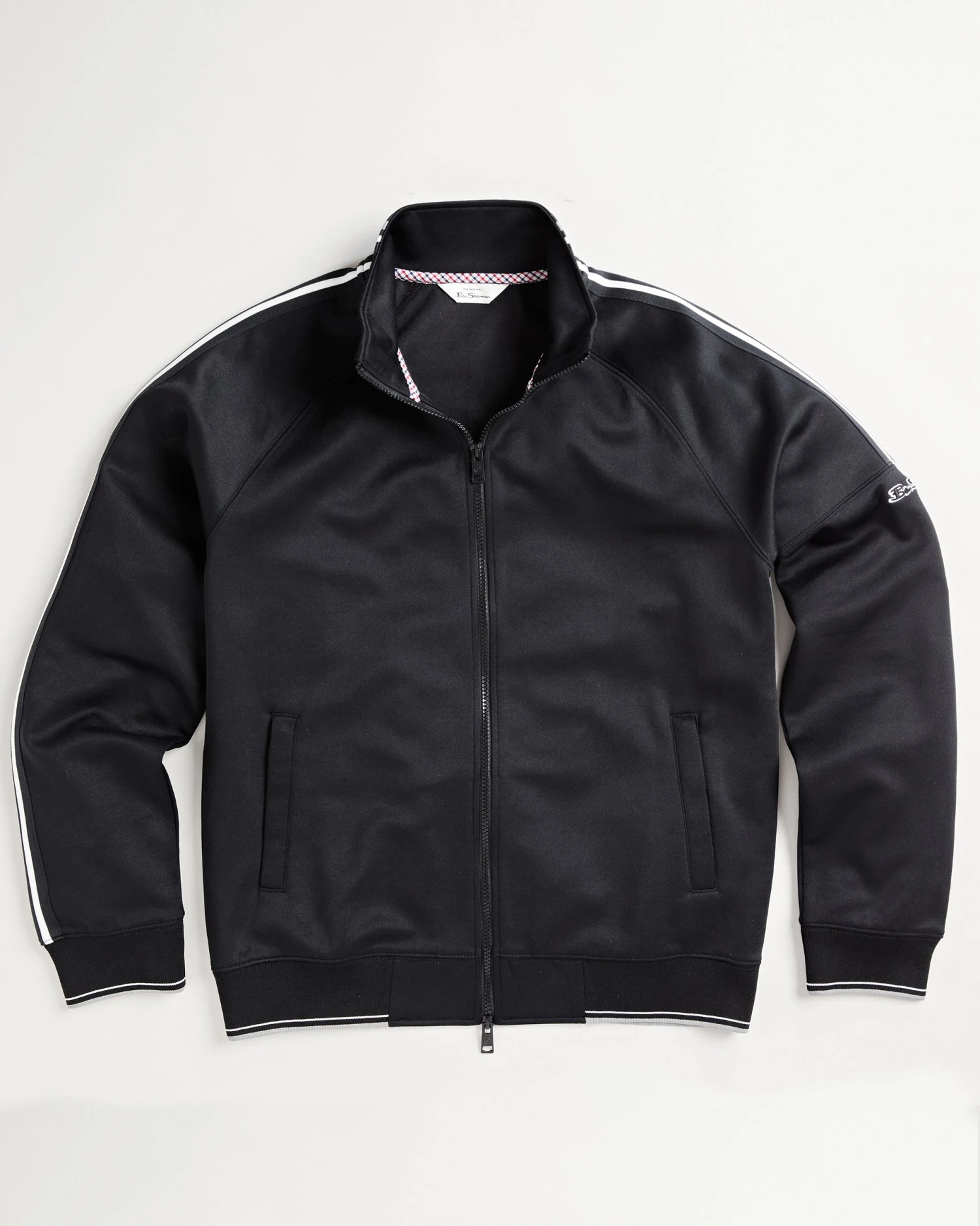 Oved Asymmetrical Striped-Sleeve Track Jacket - Black Loungewear 4 Oved Asymmetrical Striped-Sleeve Track Jacket - Black Loungewear