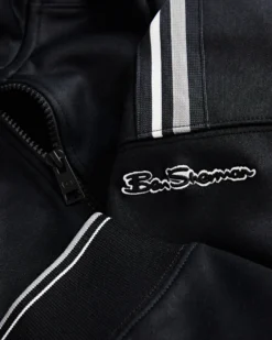 Oved Asymmetrical Striped-Sleeve Track Jacket - Black Loungewear 17 Oved Asymmetrical Striped-Sleeve Track Jacket - Black Loungewear