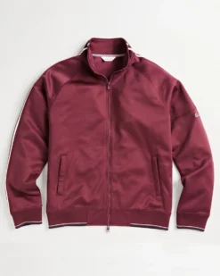 Oved Loungewear Asymmetrical Striped-Sleeve Track Jacket - Port Royal