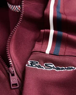 Oved Loungewear Asymmetrical Striped-Sleeve Track Jacket - Port Royal