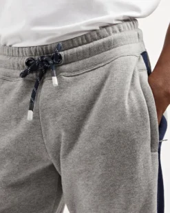 Oved Fleece Side-Stripe Jogger Pant - Grey Heather