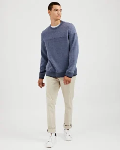 Oved Quilted Fleece Crewneck Sweatshirt - Blue Heather Loungewear