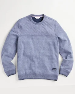 Oved Quilted Fleece Crewneck Sweatshirt - Blue Heather Loungewear
