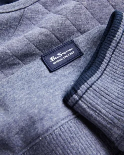 Oved Quilted Fleece Crewneck Sweatshirt - Blue Heather Loungewear