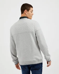 Oved Quilted Fleece Crewneck Sweatshirt - Grey Heather