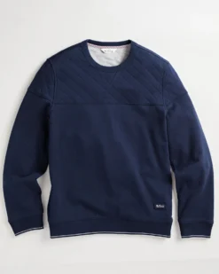 Oved Quilted Fleece Crewneck Sweatshirt - Navy Blazer Loungewear