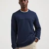 Oved Quilted Fleece Crewneck Sweatshirt - Navy Blazer Loungewear