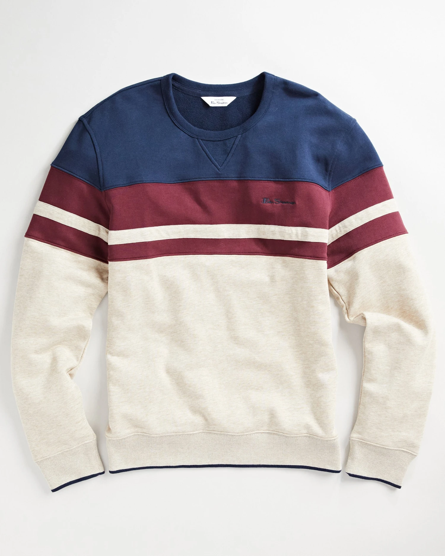 Oved Chest-Stripe Crewneck Sweatshirt - Oatmeal Heather 3 Oved Chest-Stripe Crewneck Sweatshirt - Oatmeal Heather
