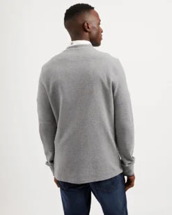 Oved Textured Knit Crewneck Sweatshirt - Grey Heather Loungewear