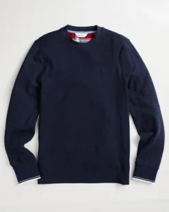 Oved Textured Knit Crewneck Sweatshirt - Navy Blazer Loungewear