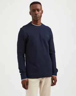 Oved Textured Knit Crewneck Sweatshirt - Navy Blazer Loungewear