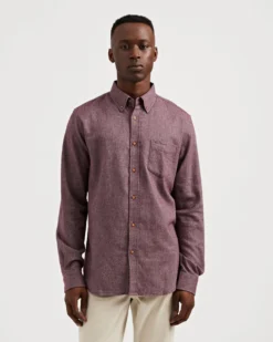 Oved Long-Sleeve Twill Flannel Shirt - Port Royal