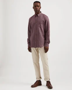 Oved Long-Sleeve Twill Flannel Shirt - Port Royal
