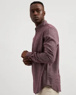 Oved Long-Sleeve Twill Flannel Shirt - Port Royal
