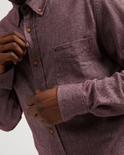 Oved Long-Sleeve Twill Flannel Shirt - Port Royal