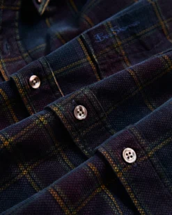 Oved Long-Sleeve Shirts Long-Sleeve Yarn-Dye Plaid Corduroy Shirt - Navy Blazer