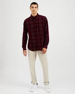 Oved Long-Sleeve Shirts Long-Sleeve Yarn-Dye Plaid Corduroy Shirt - Port Royal