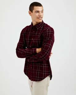 Oved Long-Sleeve Shirts Long-Sleeve Yarn-Dye Plaid Corduroy Shirt - Port Royal