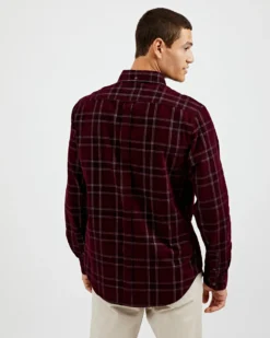 Oved Long-Sleeve Shirts Long-Sleeve Yarn-Dye Plaid Corduroy Shirt - Port Royal