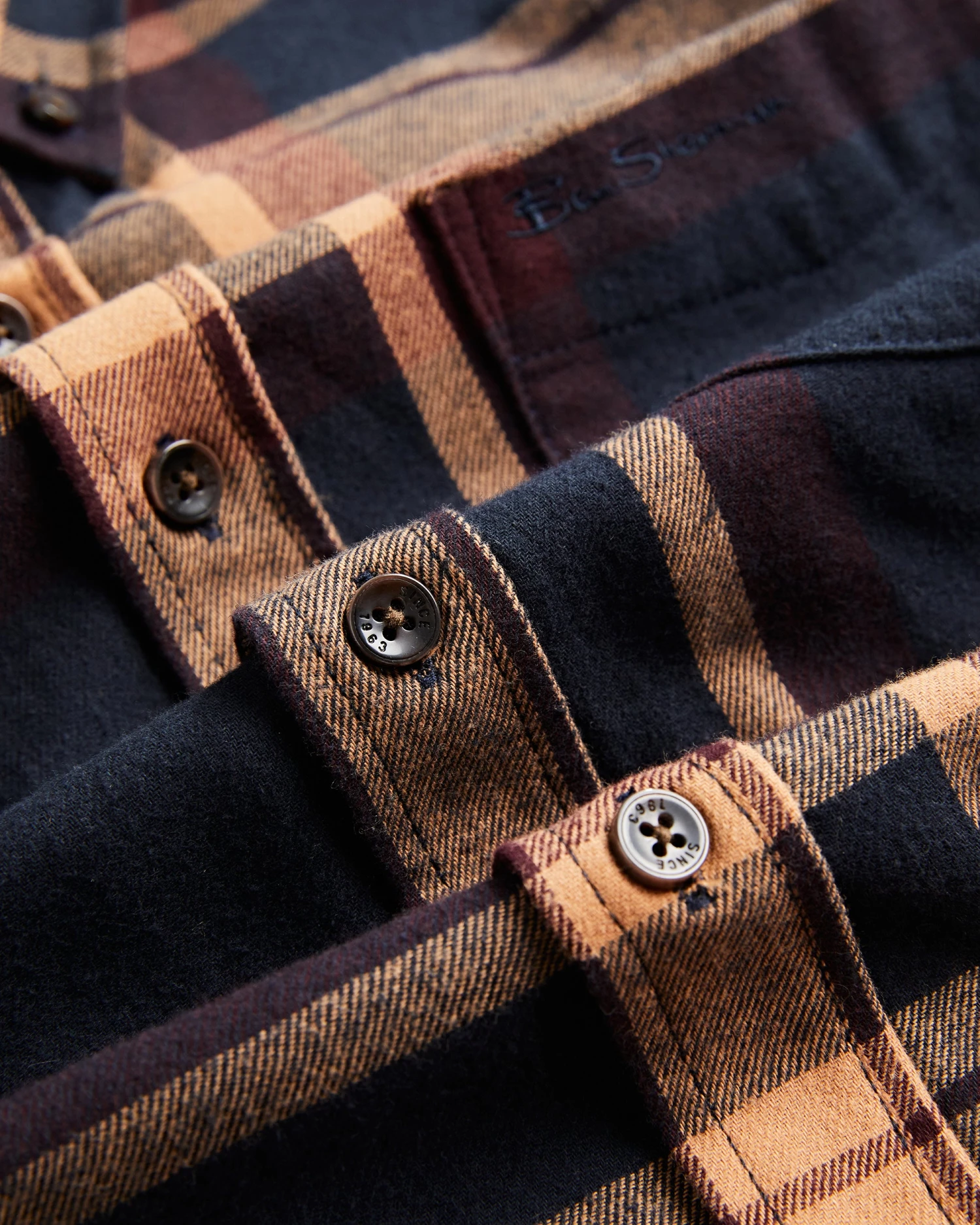 Oved Long-Sleeve Tartan Plaid Oversized Shirt - Navy 10 Oved Long-Sleeve Tartan Plaid Oversized Shirt - Navy