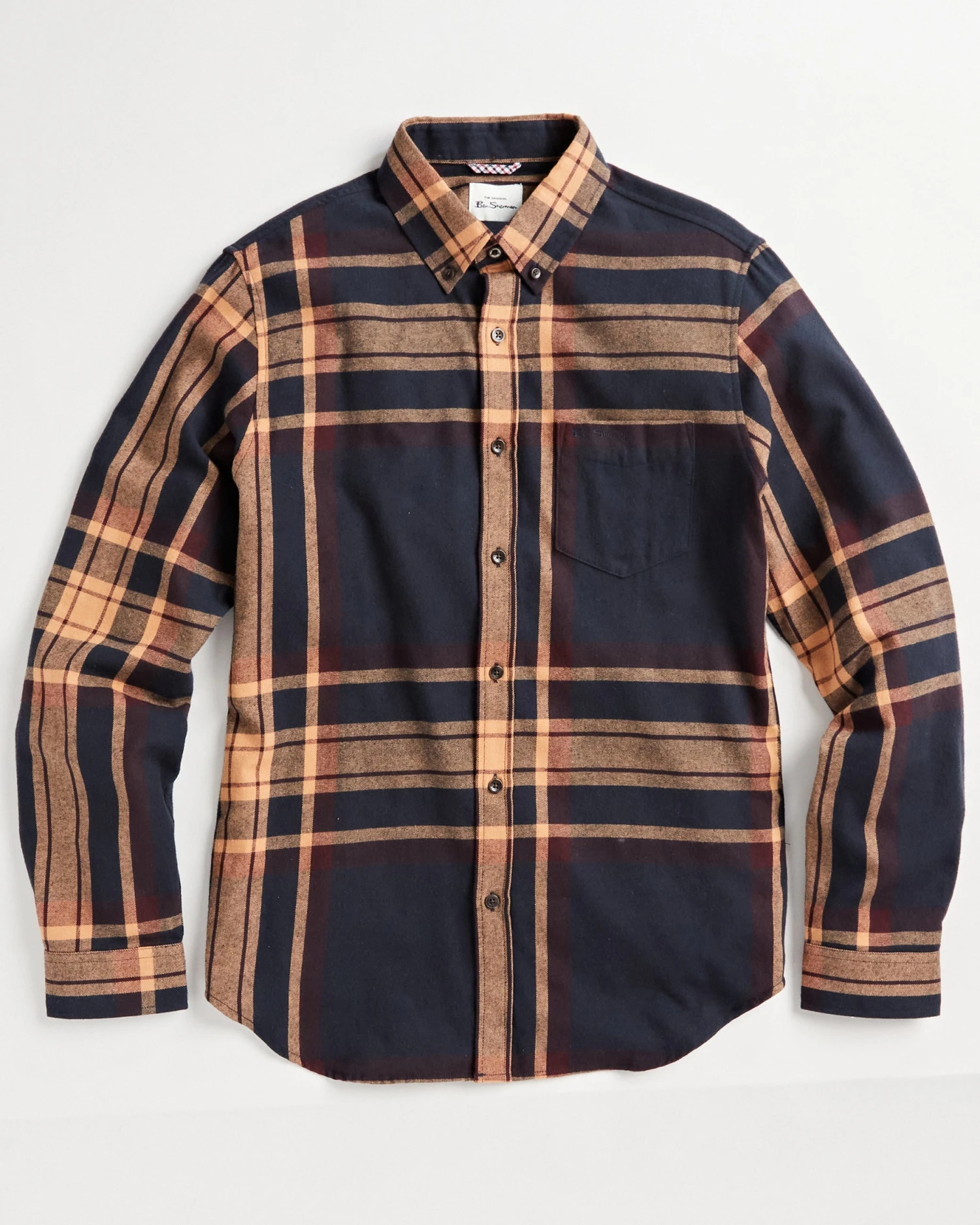 Oved Long-Sleeve Tartan Plaid Oversized Shirt - Navy 4 Oved Long-Sleeve Tartan Plaid Oversized Shirt - Navy