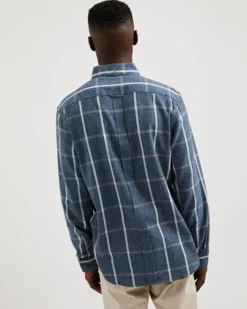 Oved Long-Sleeve Shirts Long-Sleeve Herringbone Oversized Shirt - Navy