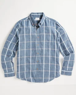 Oved Long-Sleeve Shirts Long-Sleeve Herringbone Oversized Shirt - Navy