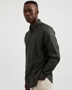 Oved Long-Sleeve Micro-Paisley Print Shirt - Navy Long-Sleeve Shirts 13 Oved Long-Sleeve Micro-Paisley Print Shirt - Navy Long-Sleeve Shirts