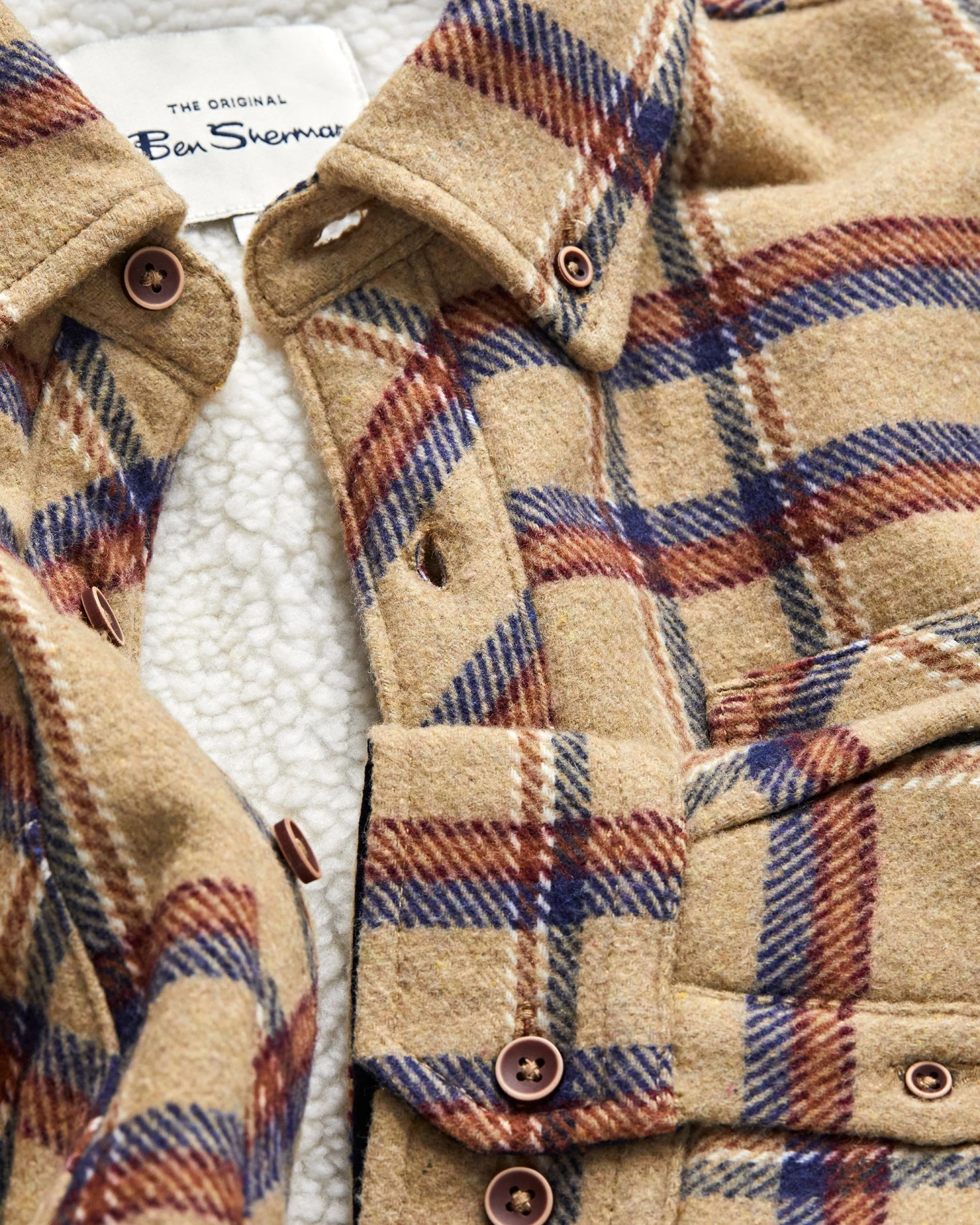 Oved Brushed Check Fleece-Lined Overshirt - Cornstalk 9 Oved Brushed Check Fleece-Lined Overshirt - Cornstalk